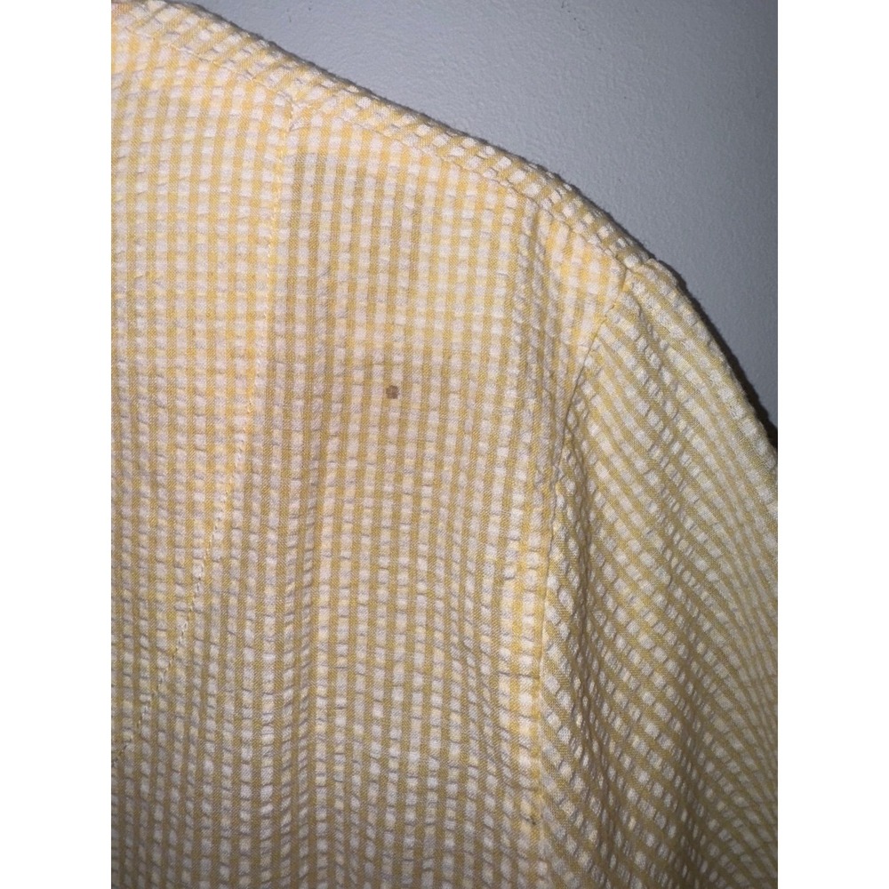 Secret Treasures Women's Yellow Seersucker Embroidered Floral Nightgown - Medium - Picture 4 of 12